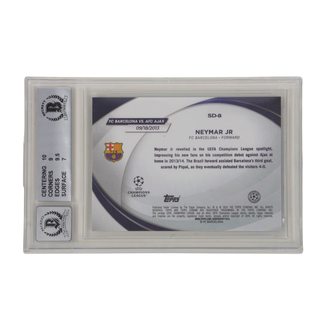 Neymar Jr Signed 2023-24 Topps Chrome UCC Starball Debuts /150 - BGS 8 Auto 10